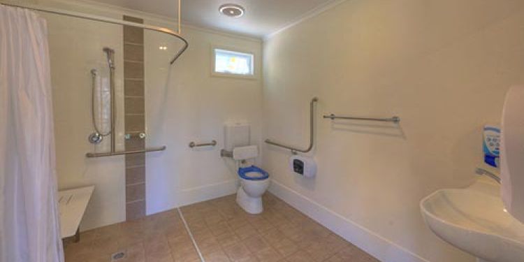 Interior of the disabled friendly amenities at Yea Riverside Caravan Park