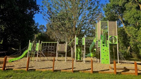 The Yea Riverside Caravan Park Adventure Playground is a unique nature-based all ages playground designed to inspire children and adults alike.