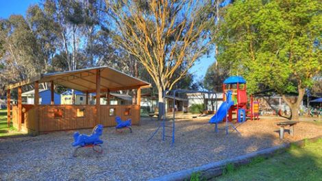 The large safe kid's playground at Yea Riverside Caravan Park